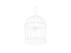 Dekoratív fehér ketrec - 24 cm - 1 db.