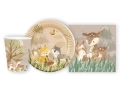 Csészék + szalvéták + papírtányérok Forest Animals - 44 db.