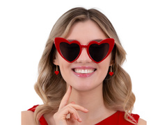 Szív szemüveg - piros - 1 db.