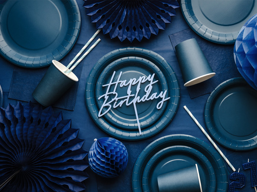 Tengerészkék papírpoharak - 250 ml - 6 db.