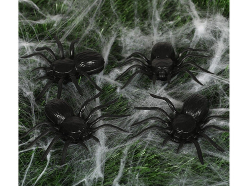 4 műanyag pókból álló készlet - 10 cm