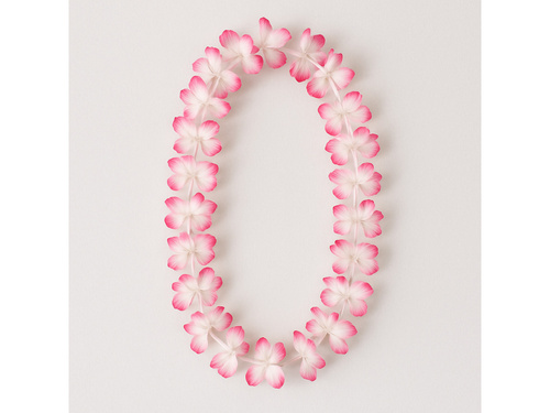 Hawaii rózsaszín és fehér nyaklánc - 90 cm - 1 db.