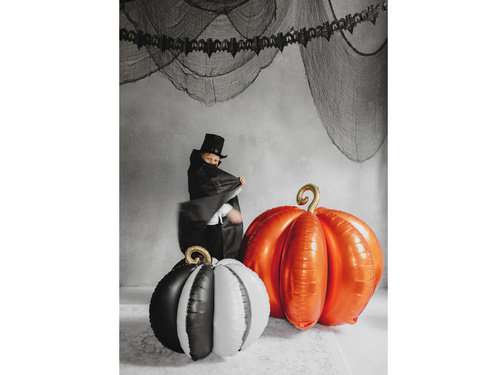 3D sütőtök fekete-fehér fólialufi - 58x58 cm - 1 db.