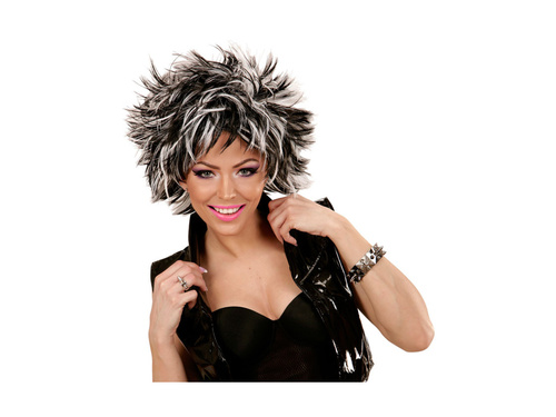 Fekete és ezüst szegecses karkötő