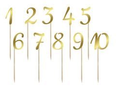 Arany asztali számok - 10 db.