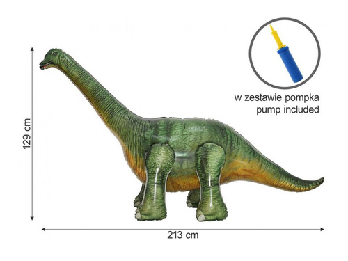 Dinoszaurusz Brachiosaurus álló fólialufi - 213 x 86 x 129 cm - 1 db.