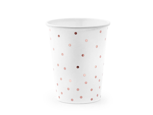 Papírpoharak Dots fehér - 260 ml - 6 db.