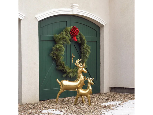 Arany rénszarvas fólialufi - 63 x 51 cm - 1 db.