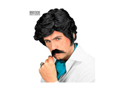 Fekete Playboy paróka bajusszal