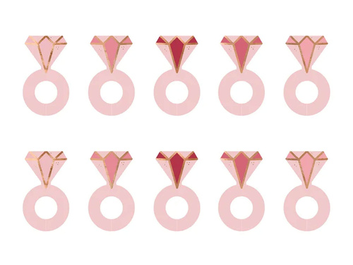 Üveg topper Gyűrűk leánybúcsúra - 10 db.