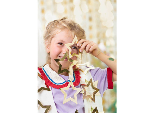 Arany csillagok banner füzér - 300 cm - 1 db.