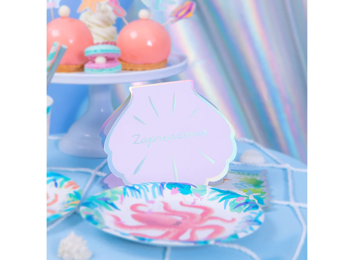 Óceán kagyló születésnapi meghívó - 6 db.