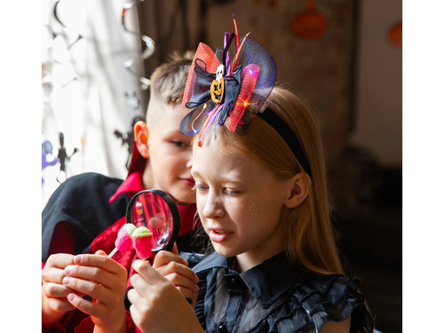 Karszalag kártya tökkel és LED fényekkel - 1 db.