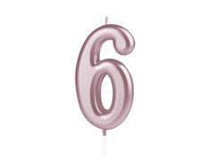 Rózsaarany számgyertya - 6 - hat