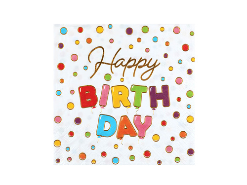 Boldog születésnapot szalvéták - 33 cm - 20 db.