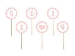 Kislány születésnapi tortadíszek - 6 db.