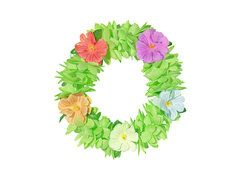 Hawaii fejfűzér zöld - 1 db.