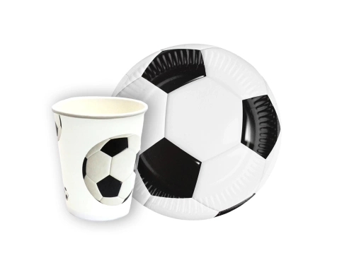 Készlet poharak + papírtányérok Football - 24 db.