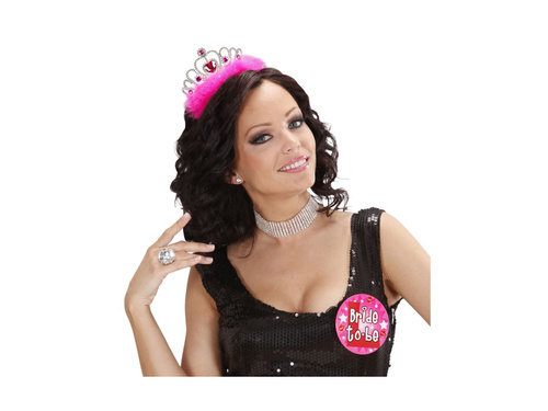 Girls Night Out tiara rózsaszín ékszerekkel és szőrmével
