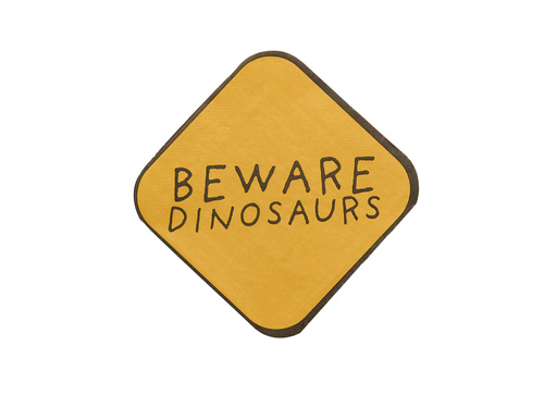 Figyelem Dinoszaurusz szalvéták - 33 cm - 16 db.