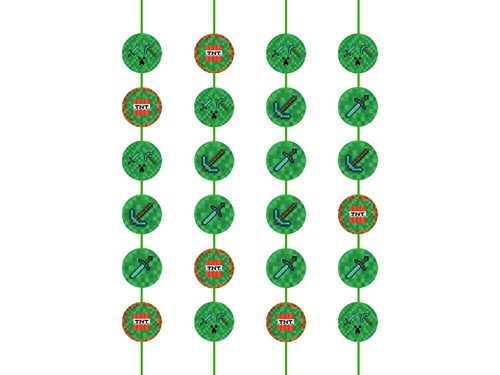 Születésnapi pixel függő dekoráció - 4 db.