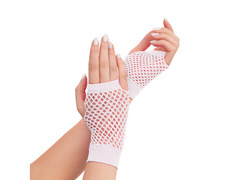 Fehér hálós kesztyű - 11 cm