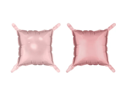 Fólia léggömbök négyzetek piszkos rózsaszín - 35 x 35 cm - 4 db.