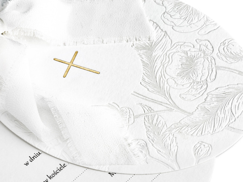 Áldozócsütörtöki meghívó fehér díszítéssel - 10 db.