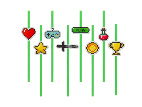 Játék papír szívószálakon - 8 db.