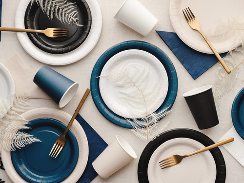 Tengerészkék papírpoharak - 250 ml - 6 db.