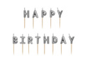 Pikers gyertyák Boldog születésnapot tábla - ezüst