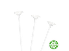 EKO papírpálcikák lufi dugóval - fehér - 100 db.