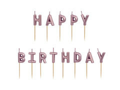 Boldog születésnapot pata gyertyák - rózsaarany