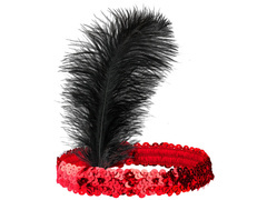 Retro piros toll és flitteres fejpánt - 1 db.