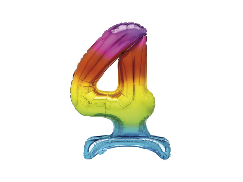 Álló fólialufi 4-es számú szivárványos lufi - 76 cm - 1db.