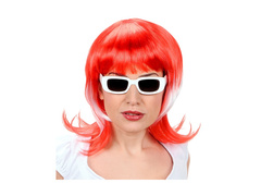 Piros, fehér és piros fan paróka