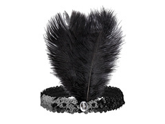 Retro fekete toll és flitteres fejpánt - 1 db.