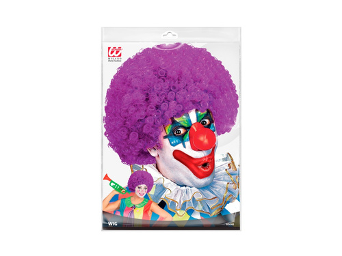 Göndör bohóc paróka lila afro haj