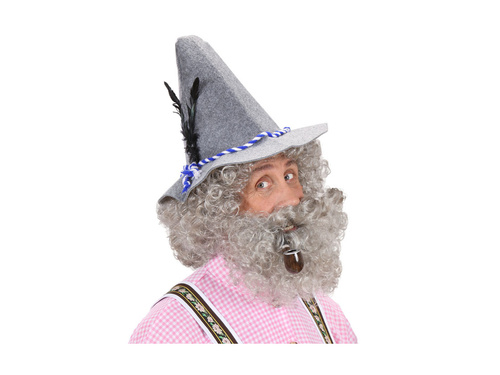 Kapitányi szakállas paróka, szürke