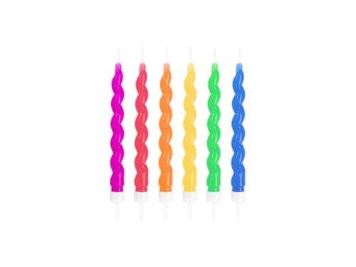 Színes születésnapi gyertyák - 8,5 cm - 6 db.