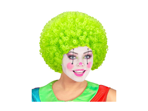 Göndör bohóc paróka zöld afro haj