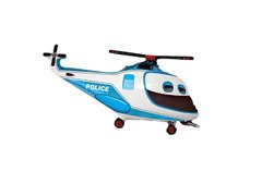 Rendőrségi helikopter fólia léggömb - 25 x 43 cm - 1 db.