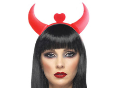 Világító ördögszarvak fejpánt - 1 db.