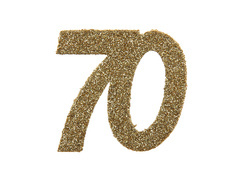 70-es csillámos asztali dekoráció - 6 db.