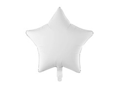 Fólia csillag lufi, pasztell fehér - 42 cm - 1 db.