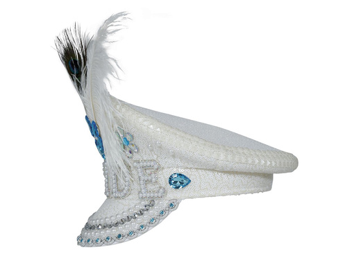 Menyasszonyi sapka kristályokkal és tollakkal - 1 db.