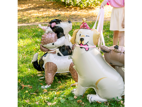 Arany kutya álló fólialufi - 76x92 cm - 1 db.