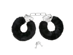 Fekete mandzsetta szőrmével - 1 db.