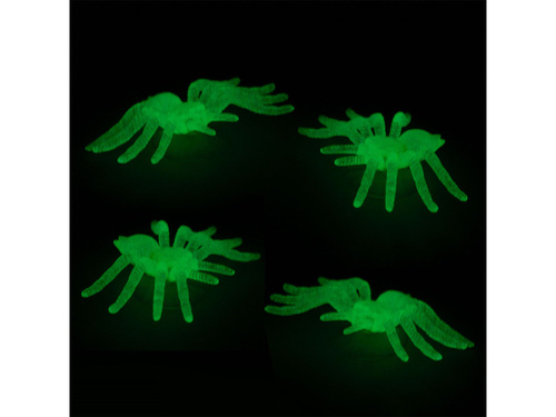 Fluoreszkáló pókok tapadókorongokkal Halloweenre - 2 db.