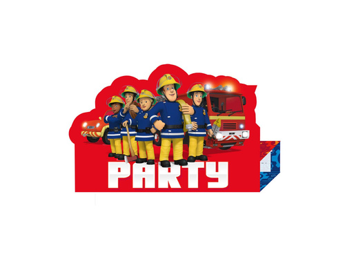 Tűzoltó Sam születésnapi meghívók - 8 db.